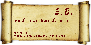 Surányi Benjámin névjegykártya